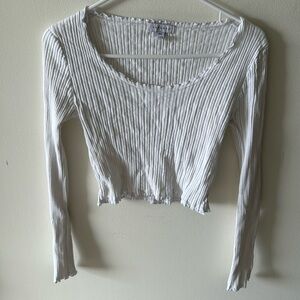 Topshop white long sleeve top